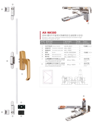 歐標C槽內平開(kāi)窗(歐式隱藏較鏈)系列