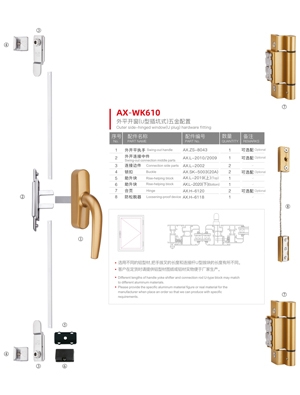 Europe C-slot outer side-hinged window(U plug)series