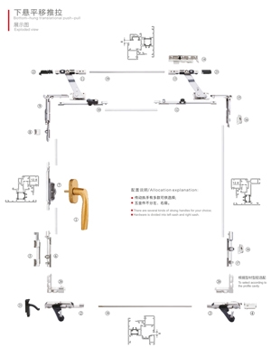 Bottom-hung sliding window hardware system